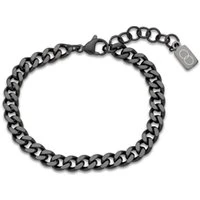 Black Mens Stainless Steel  Curb Bracelet - Black