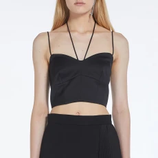 Black Miglio Strap Top