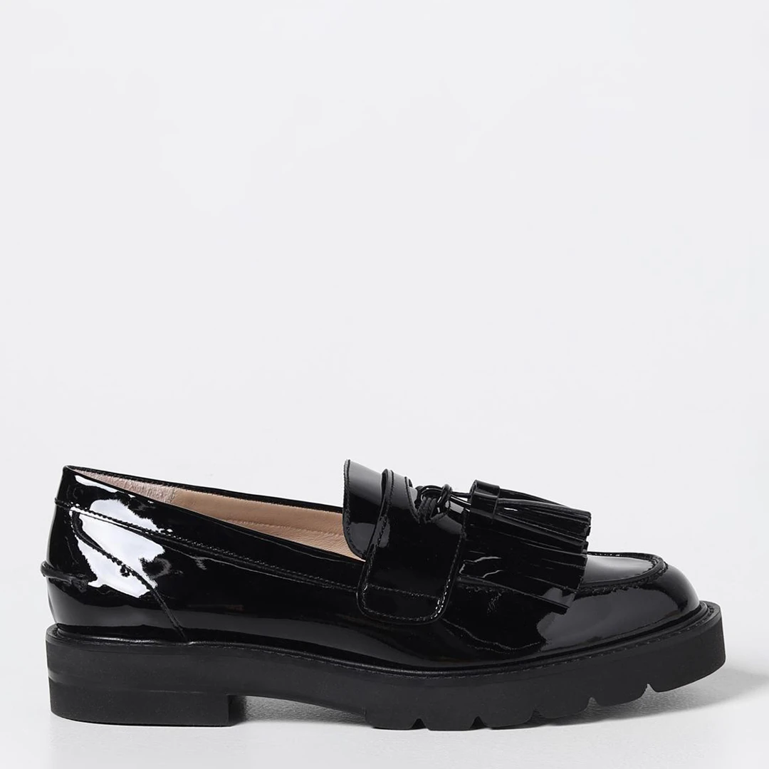 Black Mila Lift Patent Loafers