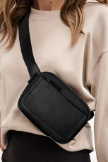 Black Minimalist Multi-zipped Crossbody Bag - Black / ONE SIZE