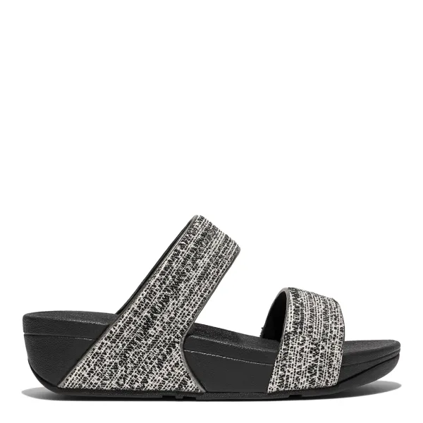 Black Mix Lulu Shimmerweave Slides - Black