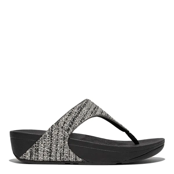 Black Mix Lulu Shimmerweave Toe Post Sandals - Black