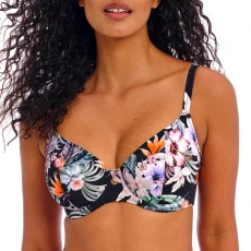 Black Multi Midnight Kamala Bay Underwire Plunge Bikini Top