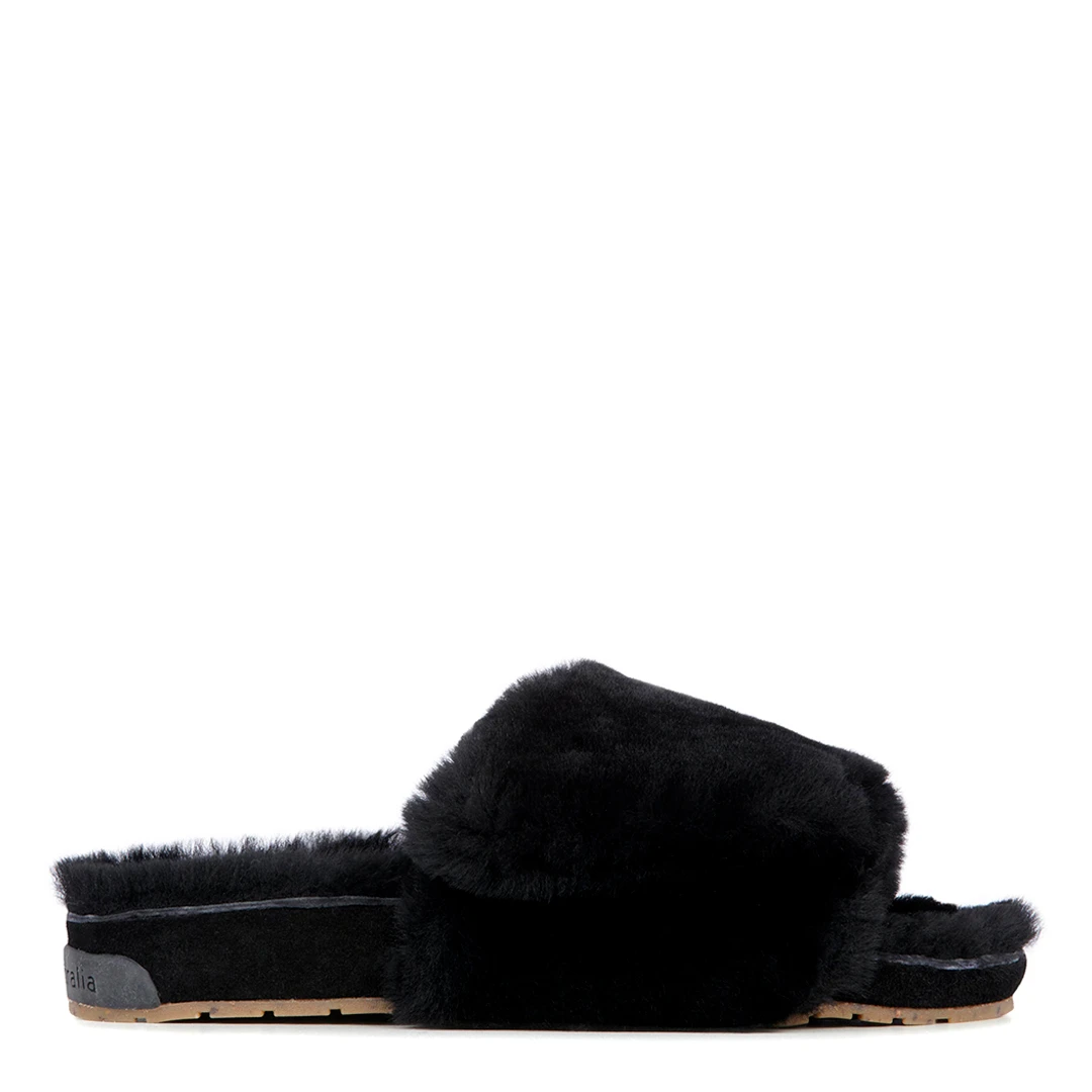 Black Musica Sheepskin Slippers