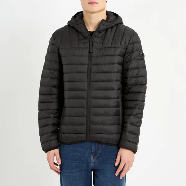 Black Packable Puffer Jacket - Black