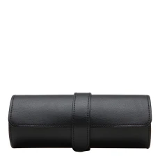 Black Pebble Heritage Vegan Leather Triple Watch Roll