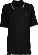 Black + Pink/White Polo Top Shirt 2XL P034 Black + Pink/White Polo Top Shirt 2XL P034