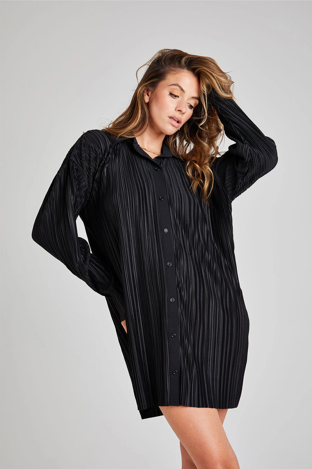 Black Plisse Dress /