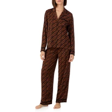 Black Print Long Pyjama Set