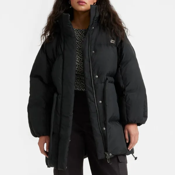 Black Puffer Coat - Black