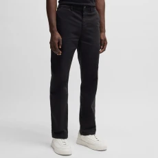 Black Regular Fit Stretch Chinos