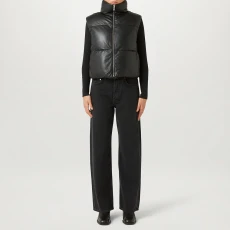 Black Rhodium Leather Gilet