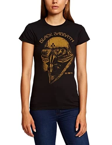 Black Sabbath Women's US Tour 78 Short Sleeve T-Shirt, Black, Size 12 (Manufacturer Size:Large)