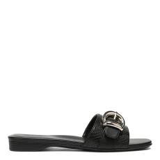Black Santiago Flat Sandals
