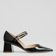 Black Savannah Patent Heeled Mary Jane