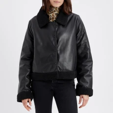 Black Shearling Biker Jacket