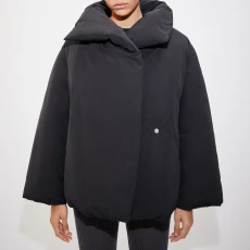 Black Short Oversized Padded Coat