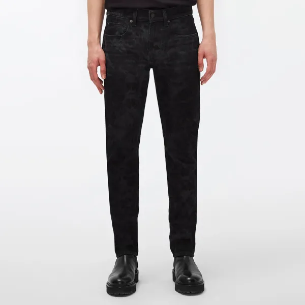 Black Slimmy Tapered Stretch Jeans - Black