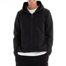Black Spacer Zip Hooded Jacket