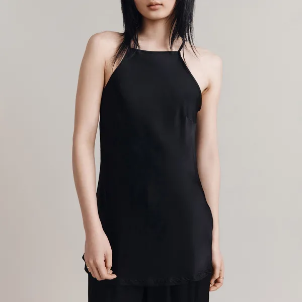 Black Sporty Halterneck Blouse