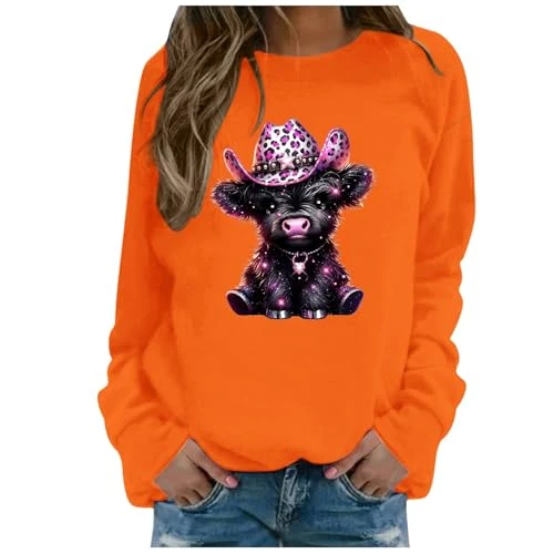 Black Sweatshirt Women Long Womens Christmas Sparkle Tops Grey Jumper Knitwear for Women UK Black Denim Jacket Womens Fur Lined Hoodie Ladies Red Cardigan Long Puffer Coat （Orange, S