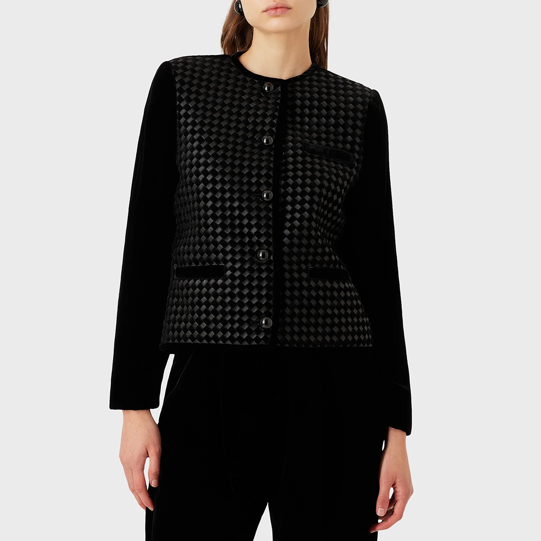 Black Textured Leather Jacket