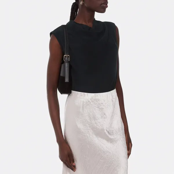 Black Textured Sleeveless Tank - Black