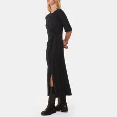 Black Twist Front Jersey Dress