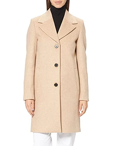 BLACK Women's SLFNEW SASJA Wool Coat B, Beige/Pattern:Melange, 40