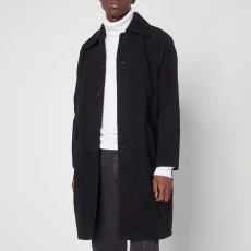 Black Wool Blend Longline Coat