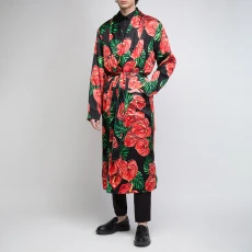 Black/Red Print Dressing Gown ulti