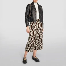 Black/White Kolokani Cotton Pattern Trousers - Brown