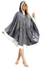 Blanket Hoodie, Fleece Warm Poncho with Sleeves, Gifts for Women (Charcoal) Blanket Hoodie, Fleece Warm Poncho with Sleeves, Gifts for Women (Charcoal)