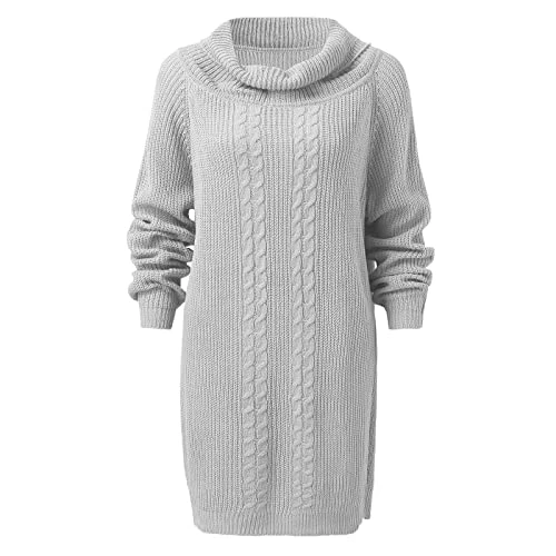 Blazer Dresses for Women UK Long Sleeve Plus Size Long Sleeve Plus Size Sweater Dress Grey School Jumper Pamper Gifts for Women Womens Winter Dresses Knit Dress Deals of The Day Sale