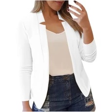 Blazer for Women Long Sleeve Suit Jacket Open Front Cardigan Casual Blazers for Ladies Work Office S