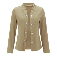Blazer for Women Oversized Long Sleeve Business Work Button Cardigan Plus Size Formal Workwear Trench Jackets Solid Color Versatile Slim Fit Open Front Outerwear(Khaki,M) Blazer for Women Oversized Long Sleeve Business Work Button Cardigan Plus Size Formal Workwear Trench Jackets Solid Color Versatile Slim Fit Open Front Outerwear(Khaki,M)