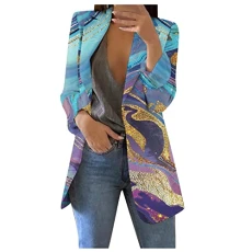 Blazer Jackets for Women UK Blazer and Shorts Set Women Ladies Suit Jackets Trouser Suits for Ladies Wedding Ladies Winter Coat Waterproof Jackets Women Women's Cardigans(Purple,4XL)