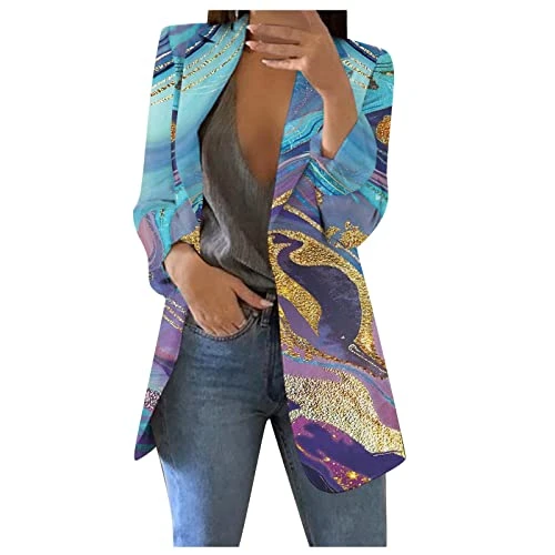 Blazer Jackets for Women UK Blazer and Shorts Set Women Ladies Suit Jackets Trouser Suits for Ladies Wedding Ladies Winter Coat Waterproof Jackets Women Women's Cardigans(Purple,4XL)