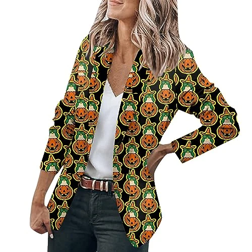 Blazers for Women Uk Blazer and Shorts Set Women Women Casual Open Front Button Long Sleeves Blazers Ladies Suit Jackets Ladies Winter Coat Denim Jackets Women Cardigan for Women(Yellow,5XL)