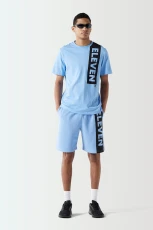 Block Graphic T hirt - Vista Blue