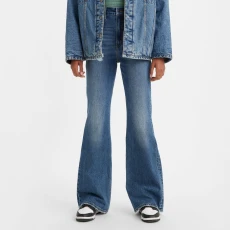Blue 70S High Flare Stretch Jeans