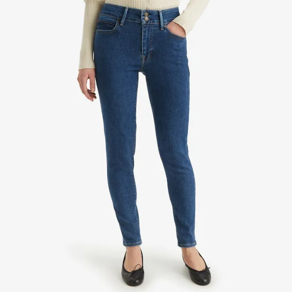 Blue 711 Double Button Stretch Jeans