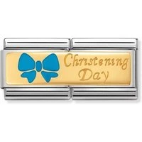 Blue Christening Day Double Charm