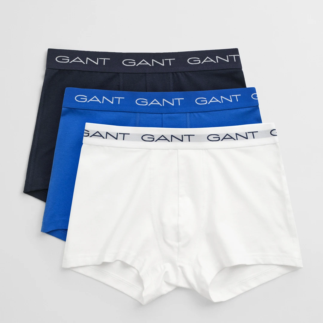 Blue Classic Boxer Pack - White