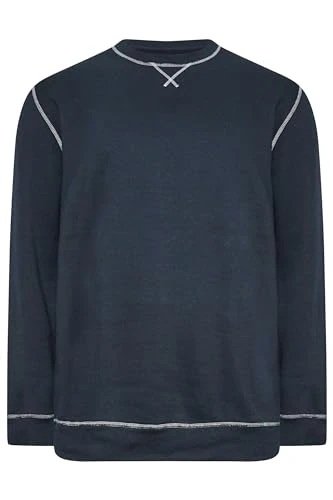 Blue Contrast Stitch Sweatshirt - Men's - M to 8XL