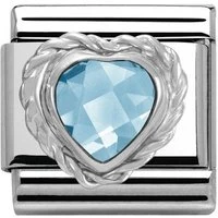 Blue Crystal Heart Charm