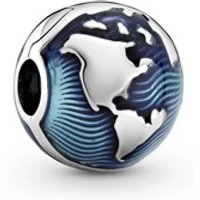 Blue Globe Clip Charm