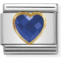 Blue & Gold Heart Charm