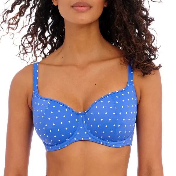 Blue Jewel Cove Sweetheart Bikini Top - Blue