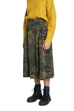 Blue Kate Midi Flared Skirt Camoflower Casual 20WWFN02 32 Blue Kate Midi Flared Skirt Camoflower Casual 20WWFN02 32